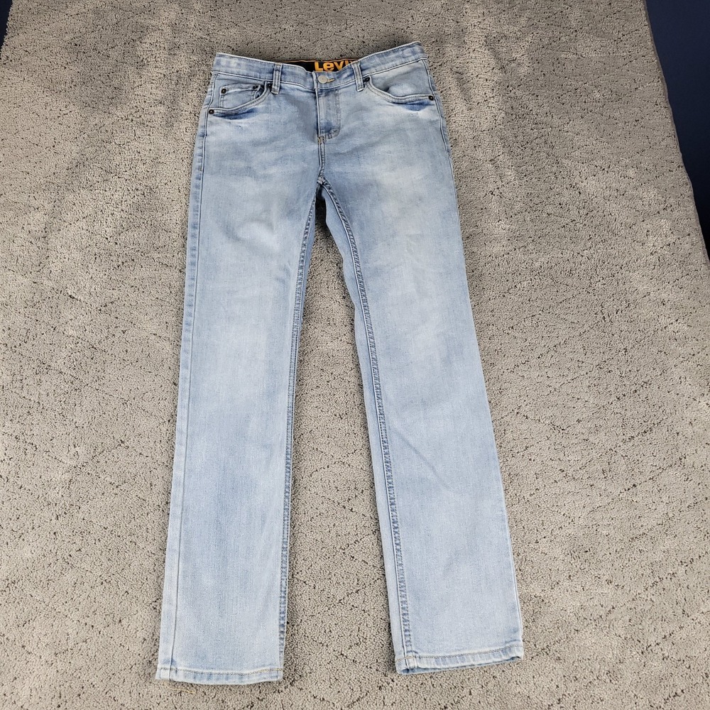 Levis 510 Jeans Boys 18 Blue Skinny Fit Adjustable Waist Light Wash Stretch